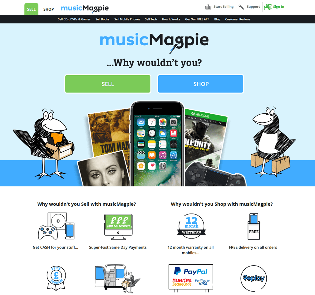 Sell your mobile or gadget to Music Magpie and compare prices at sellanymobile.co.uk